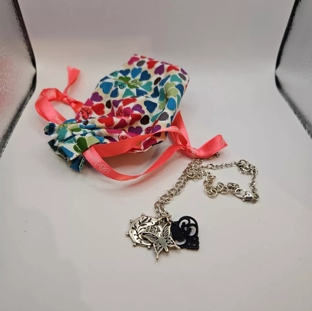 Great condition brighton necklace with disc, heart and butterfly